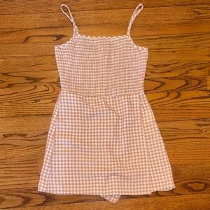 Pink Gingham Smocked Mini Dress